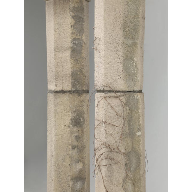 Vintage Pair of Stone Composition Columns From England Made From Crushed Stone For Sale In Chicago - Image 6 of 11
