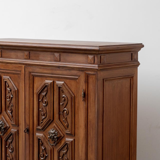 Wood Vintage Carved Wooden Sideboard, 1940s For Sale - Image 7 of 12