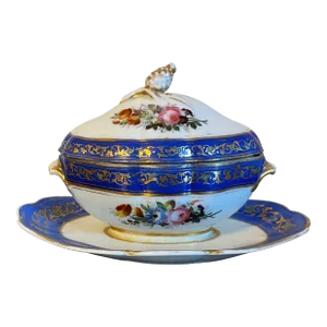 Antique 19th Century Paris Porcelain Sauce Tureen