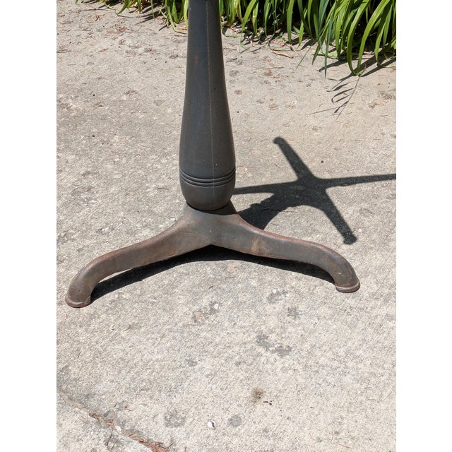 Antique Industrial Cast Iron Adjustable Pedestal Base Drafting Artist Table For Sale In Detroit - Image 6 of 15
