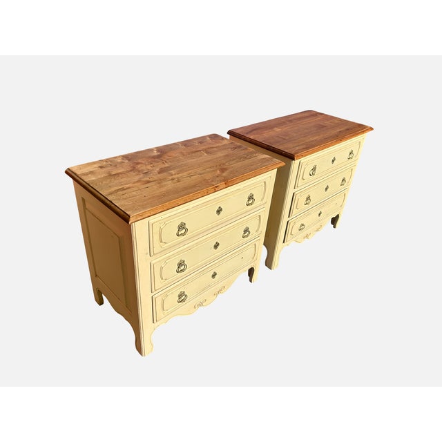 Cream Vintage Ethan Allen Legacy Collection Country French, A Pair For Sale - Image 8 of 9