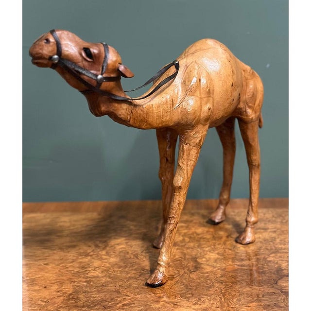 Leather and Hand-Carved Wood Camel from Liberty's London For Sale - Image 6 of 9