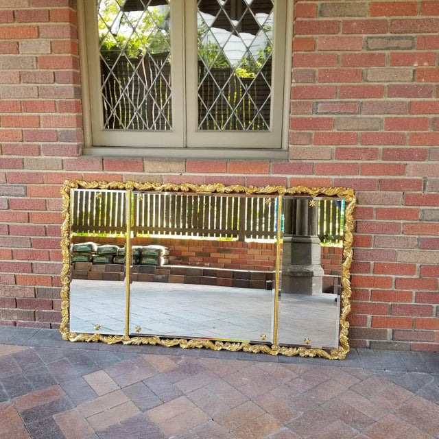 1930s Venetian 3 Mirrored Panels Framed For Sale - Image 4 of 13