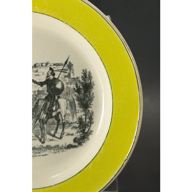 Mid. 19th C. Pair Creil Montreau Faience Creamware Plates - Don Quixote Scenes, France For Sale - Image 17 of 18
