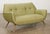 This stunning vintage modern Italian loveseat embodies the elegance and sophistication of iconic 1950s Italian design....