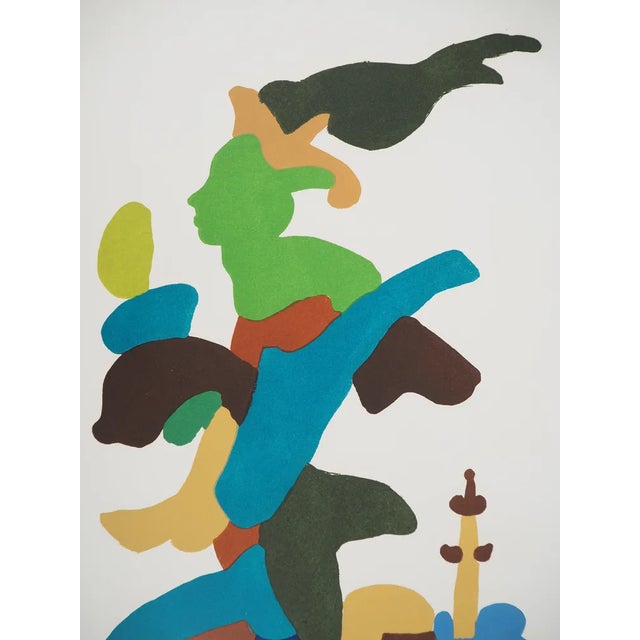 Charles Lapicque, Passing of the Olympic Flame, Original Lithograph For Sale - Image 4 of 6