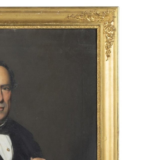 J. Stewart, Portrait of a Gentleman, Oil on Canvas For Sale - Image 4 of 6