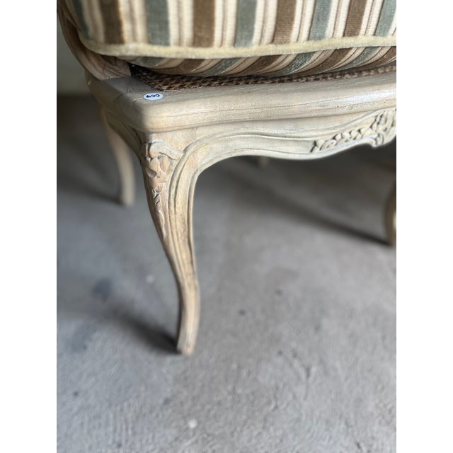 Late 20th Century Pair of French Louis XV Style Cane Back Bergère Chairs For Sale In Oklahoma City - Image 6 of 9
