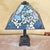 2003 Tiffany-Style Floral Stained Glass Pyramid Table Lamp For Sale - Image 15 of 18