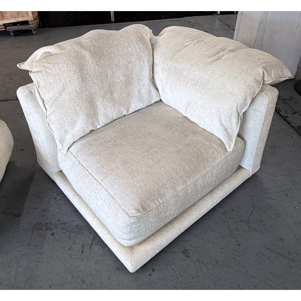 Montauk "Jill" Modular Sofa in Cream Off-White Velvet For Sale - Image 9 of 17