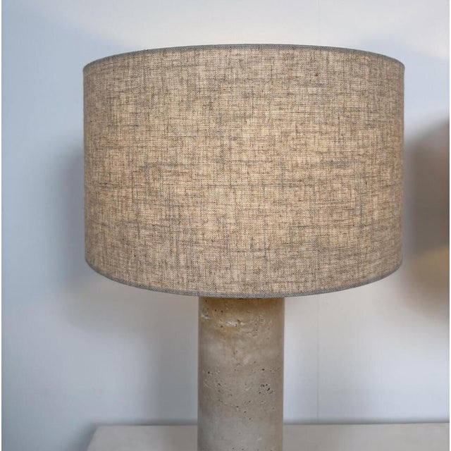 Pair of Contemporary Table Lamps, Travertine, Italy Up to 250V (Europe/UK Standard).The wiring of this item may be...