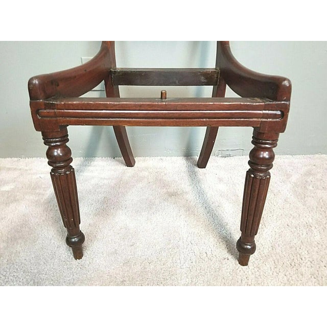 18th Century Antique 1800's George III Style Mahogany English Regency Desk Vanity Chair For Sale - Image 5 of 11