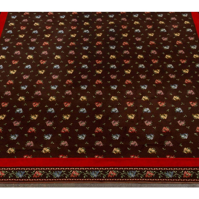 Stark Floral Pattern Needlework Carpet, label to underside. 14' 10" L x 9' 9.25" W. Provenance: From a Westchester County...