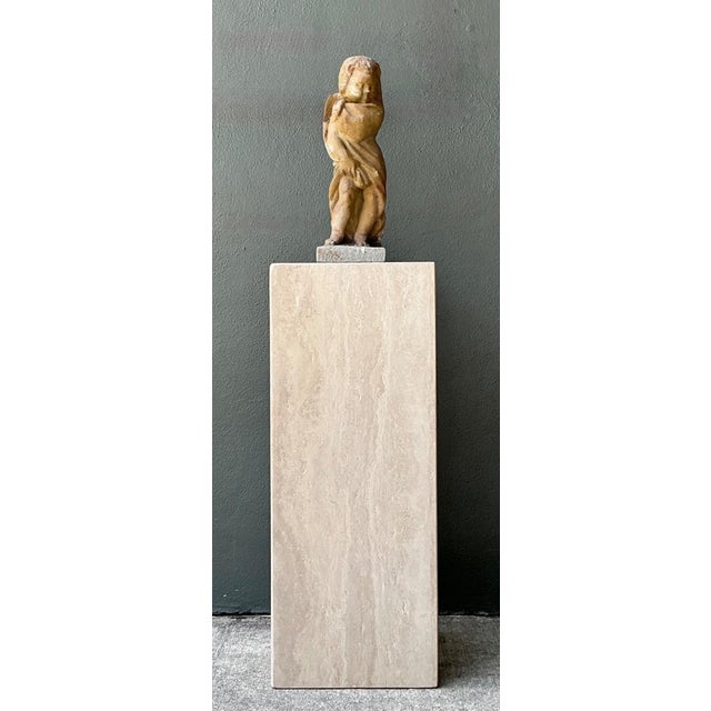 Vintage Travertine Pedestal Column For Sale - Image 11 of 14