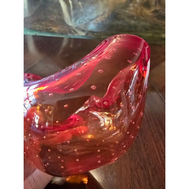 Mid-Century Modern Vintage Mid Century Modern Murano Style Bubble Bowl For Sale - Image 3 of 9