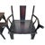 Chinese Traditional Black Brown Yoke-Back Armchair Set W Small Table For Sale - Image 11 of 12