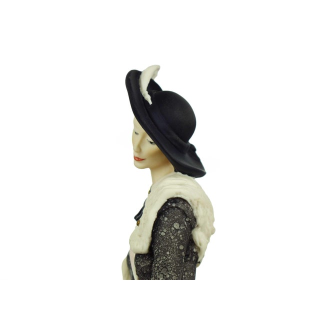 Charcoal 1987 Giuseppe Armani Lady With Poodle Signed Sculpture Florence Italian Figurine For Sale - Image 8 of 12