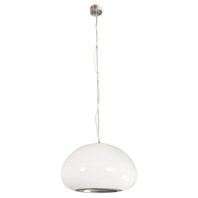 Italian Modern Black and White Ceiling Lamp attributed to Castiglioni Brothers for Flos, 1965 For Sale - Image 16 of 16