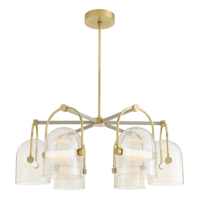 Arteriors Home Marco Gray and Gold Steel Chandelier For Sale