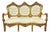 White Leather French Rococo Sofa – Gold Leaf Frame For Sale