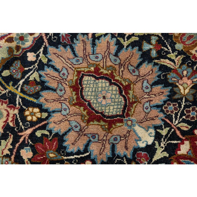 Fine Antique Persian Tabriz Floral Red Handmade Wool Rug For Sale - Image 9 of 11