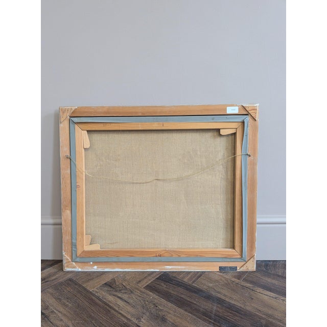 1961 Mid-Century Modern 'Garden Gate in Spring' Vintage Original Landscape Oil Painting, Framed For Sale - Image 10 of 10