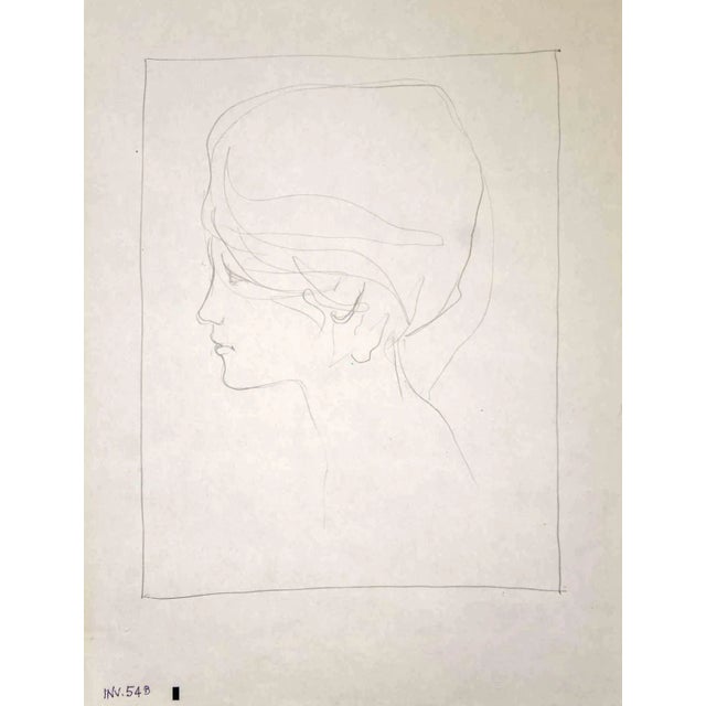 Leo Guida, The Portrait, Pencil on Paper, 1970s For Sale