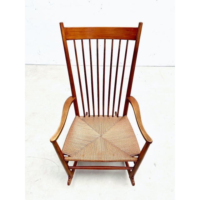 Mid-Century Modern Scandinavian Model J16 Rocking Chair attributed to Hans Wegner, 1960s For Sale - Image 6 of 10