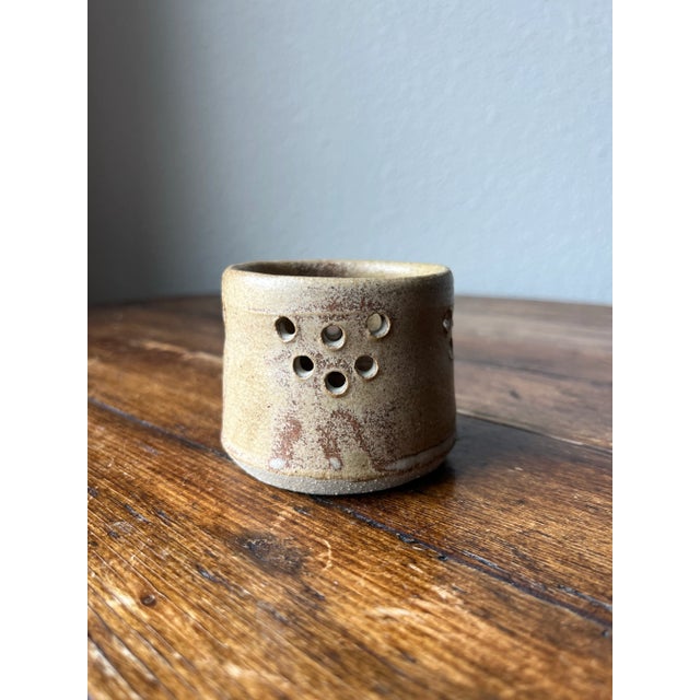 Studio Pottery Votive Candle Holder or small bowl. Signed "Lessenden" Stoneware. 3” width, 3” depth, 2.4” height No major...
