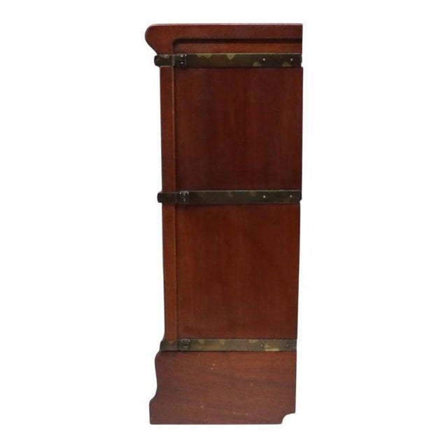 Wood Arts & Crafts Mahogany & Leaded Glass Barrister Bookcase With Drawer C1910 For Sale - Image 7 of 10