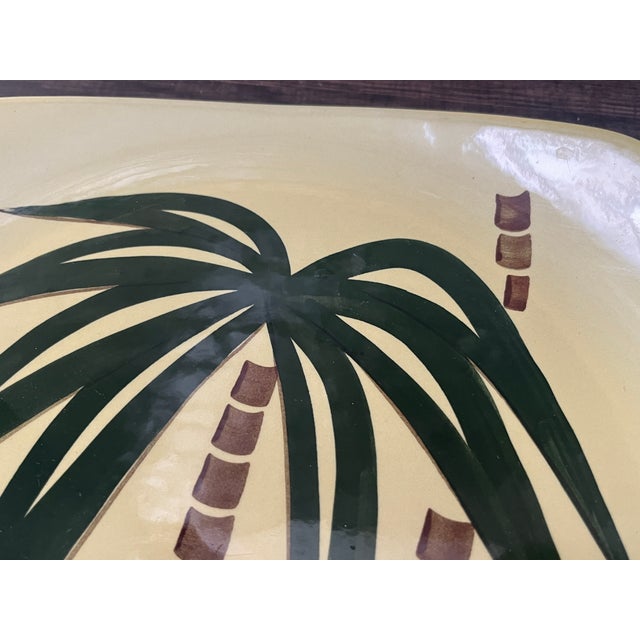 1940s 1940s Continental Kilns Tahiti Green Palm Tree Platter For Sale - Image 5 of 12