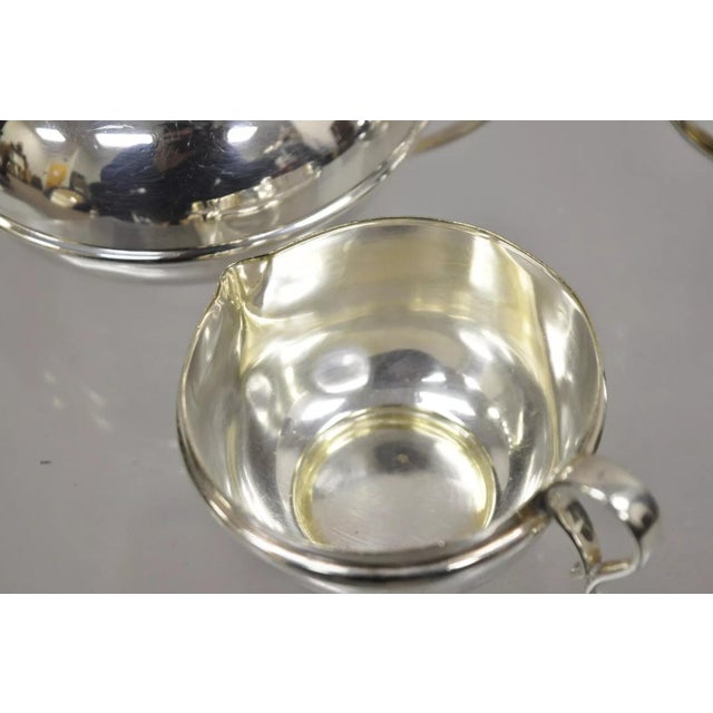 Metal Antique Cj & Co English Edwardian Silver Plated Tea Serving Set - 3 Pieces For Sale - Image 7 of 10