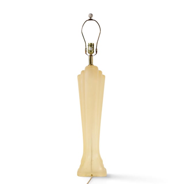 Beige Mid 20th Century Paolo Gucci Mid Century Frosted Resin Table Lamps - Pair For Sale - Image 8 of 10