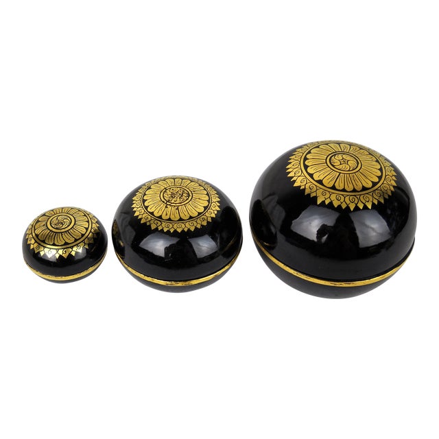 Burmese Lacquer Stacking Boxes S 3 Chairish
