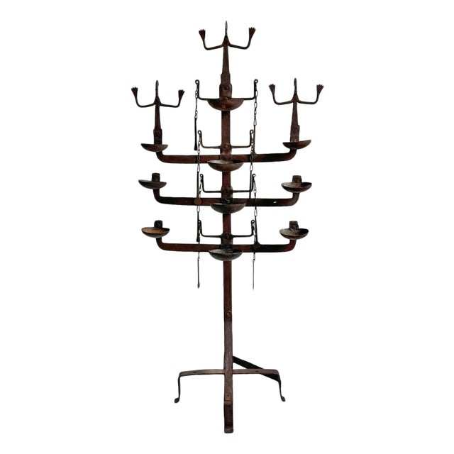 Antique Old Dogon African Iron Candle Stand For Sale