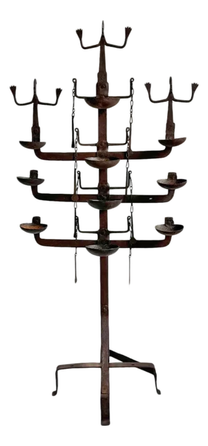 Antique Old Dogon African Iron Candle Stand