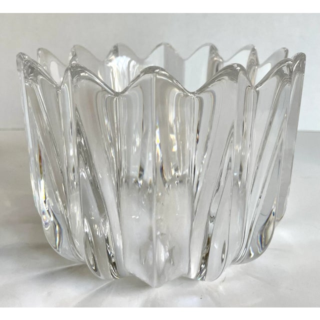Orrefors Vintage Orrefors Jan Johansson Crystal "Fleur" Bowl For Sale - Image 4 of 10