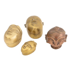 Indian Gauri Head Bronze Sculptures, 4