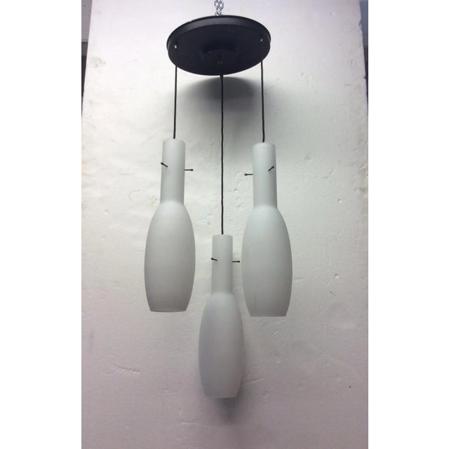 Metal Vintage Triple Chandelier, 1960s For Sale - Image 7 of 7