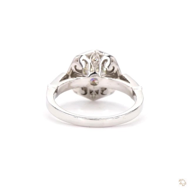 Antique Design 1.07 Carat Old European Cut Diamond Gold Ring, Size 6.5 For Sale In New York - Image 6 of 9
