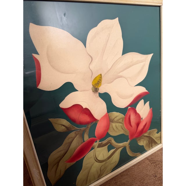 1940s Framed Magnolia Screengraph Prints - A Pair For Sale - Image 9 of 12