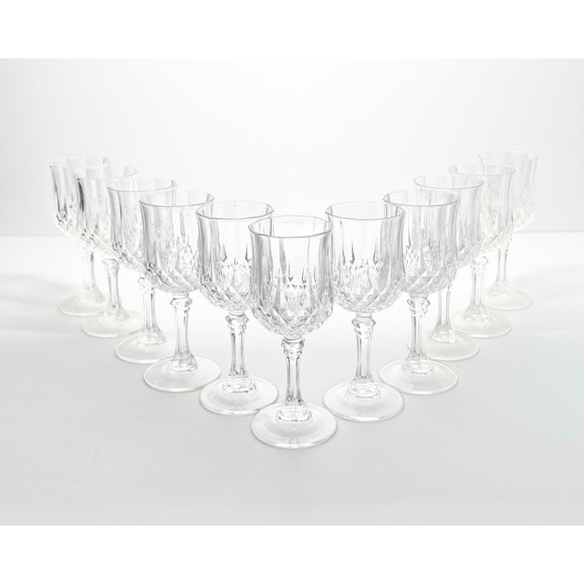 Contemporary Cristal D’Arques “Longchamp” Crystal Cordial Liqueur Wine Glasses - Set of 11 For Sale - Image 3 of 4