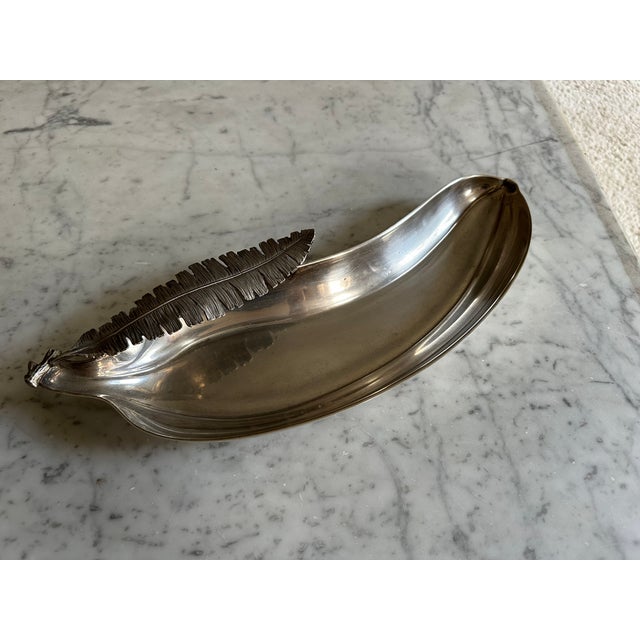 Vintage Hollywood Regency Silver-Plated Banana-Shaped Tray, Italy, 1970s For Sale - Image 15 of 18