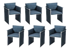 1970's Streamline Chrome Italian Dining Chairs Set Of 6