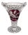 Vintage Cut Crystal Pedestal Bowl with Ruby Red Bird Panels, 1940s For Sale