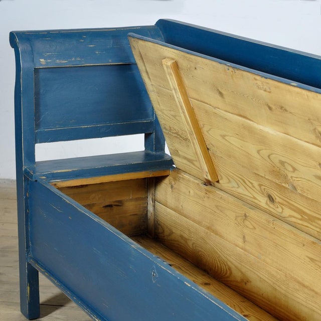 Antique Pine Drop-Top Bench, 1900s For Sale - Image 6 of 12