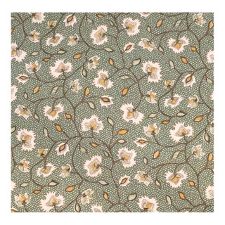 Anna French "Chelsea" Emerald Floral Cottom Fabric- 3.3 Yards For Sale