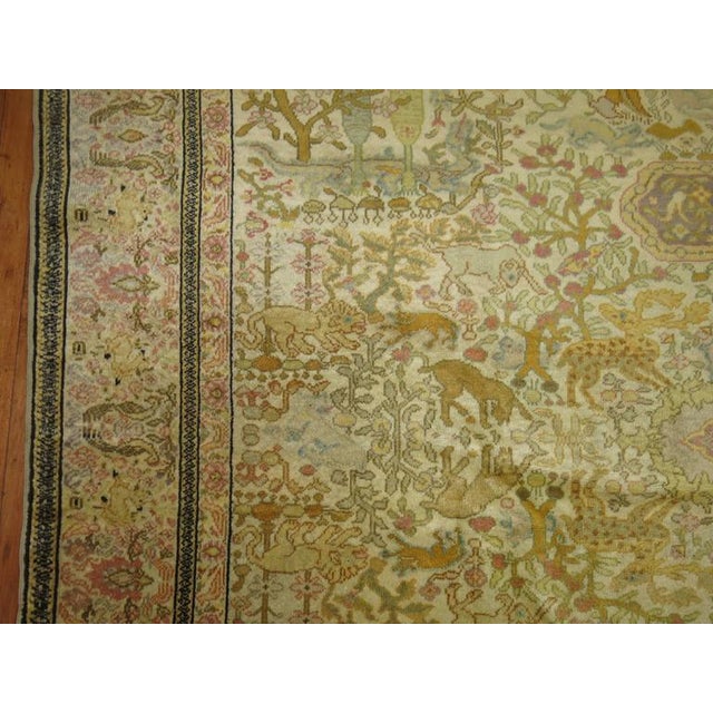 Early 20th Century Early 20th Century Zabihi Collection Pictorial Turkish Animal Square Rug - 8'1" x 8'3" For Sale - Image 5 of 10