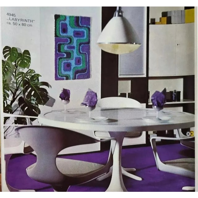 German Handmade Tapestry Wall Rug in Wool, 1970s, in Good conditions. Designed 1970 to 1979 I have official proof of...