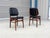 1960s Set of 6 Refinished Danish Modern Teak & Black Vinyl Dining Chairs- Set of 6 For Sale - Image 10 of 15